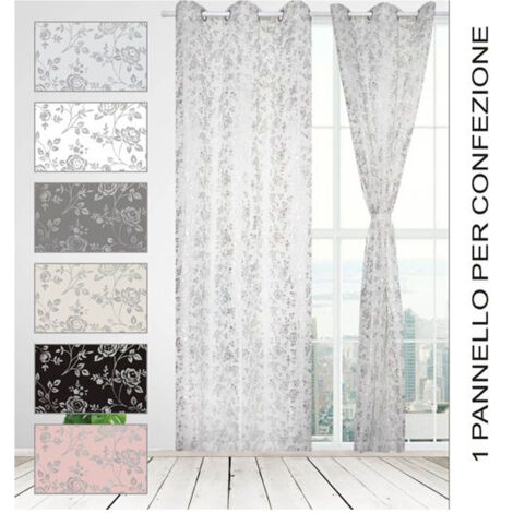 TRADE SHOP - Tenda Eufrasia Pannello Singolo Con 6 Borchie Porta Finestra Bastone 140x280 Cm -