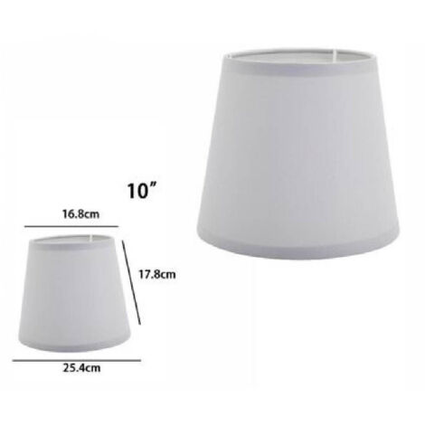 TRADE SHOP - Paralume Conico Cilindro Cappello Ricambio Per Lampada E Applique In Tessuto Tnt - Grigio -10" -