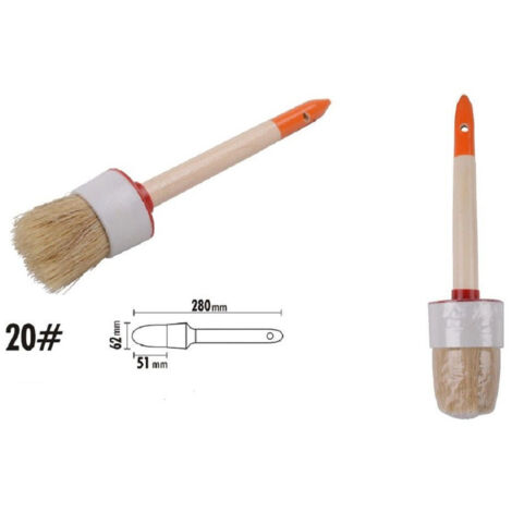 TRADE SHOP - Pennello Pittura Maniglia In Legno Setole Naturali A Testa Tonda 51mm 20" 90298 -