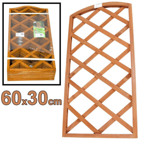 TRADE SHOP - Pannello Traliccio Recinzione In Legno Scuro 60 X 30 Cm Rampicanti Giardino -