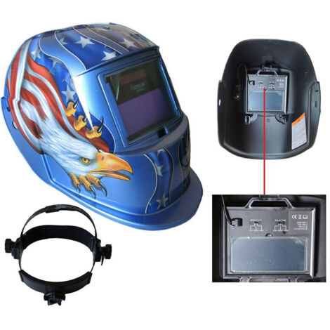 TRADE SHOP - Maschera Per Saldatura Casco Per Fabbro Protezione A Cristalli Liquidi 92x42mm -
