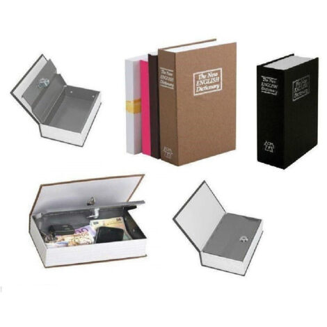 TRADE SHOP - Cassaforte Di Sicurezza Finto Libro Piccolo Soldi E Salvadanaio + 2 Chiavi -