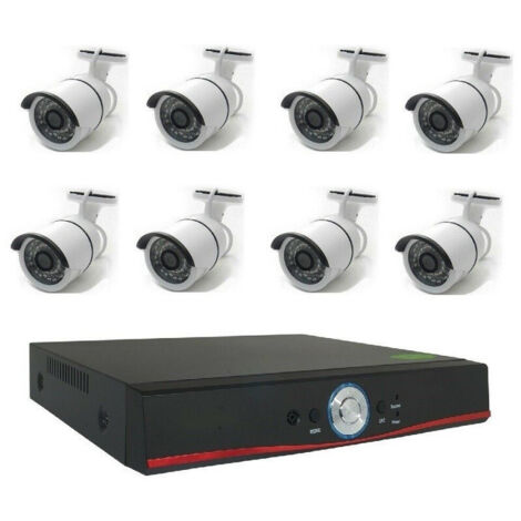 TrAdE Shop Traesio - Kit Videosorveglianza Ahd 1080p Onvif 4 8 Ch Canali 3mp 3.6mm Vga Hdmi Lan Tp-01 - -8 Canali - (1/2)