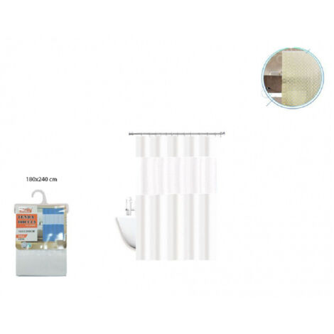 Tenda Doccia EVA Trasparente 180x200cm - Antimuffa Con 12 Anelli Per