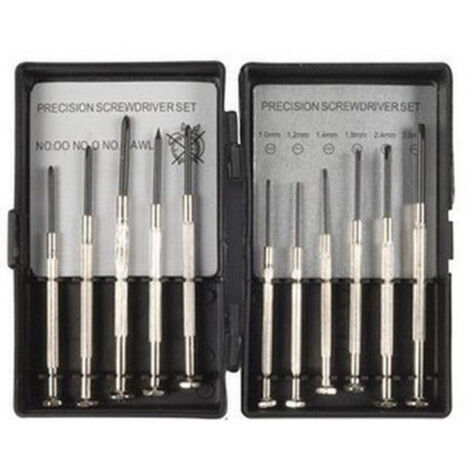 TRADE SHOP - Set 11 Cacciaviti Di Precisione Con Custodia Per Fai Da Te Bricolage Riparazioni - (1/2)