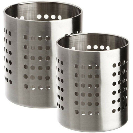 TRADE SHOP - Set 2 Portaposate Forato Acciaio Scolaposate Da Cucina Portautensili Organizer -