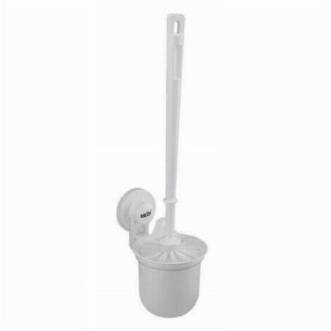 TRADE SHOP - Porta Scopino Wc A Parete Con Ventosa Scopino Bianco Accessori Da Bagno 59548 -