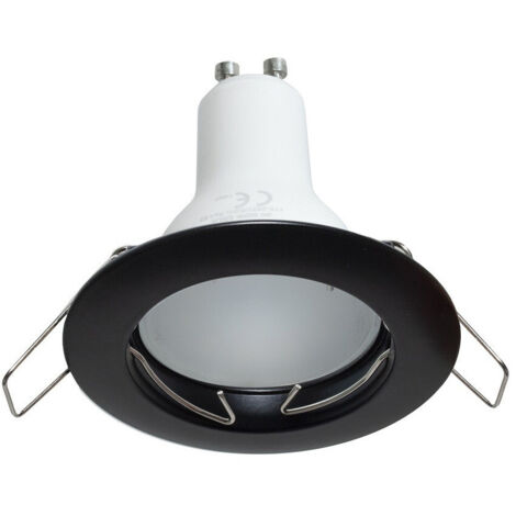 TRADE SHOP - Faretto Lampada Led 8 W Luce 3000k 4000k 6000k Incasso Tondo Gu10 Foro 6 Cm 220v - Nero-Bianco Caldo      -