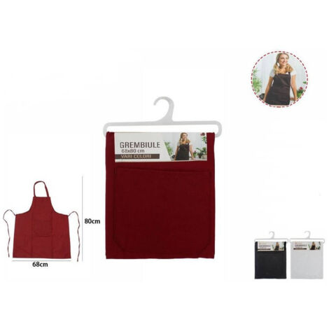TrAdE Shop Traesio - Grembiule Da Cucina In Tessuto Con Tasca E Lacci Casa Bar Chef Bbq Ristorazione 54375874