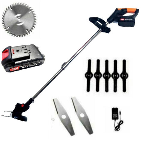Tagliaerba Batteria Regolabile Decespugliatore A Batteria - Tagliabordi Elettrico Con 2 Batterie E 3 Lame Per Giardino Decespugliatore A Batteria Con 2 Batterie E 3 Tipi Lame - Foto 4