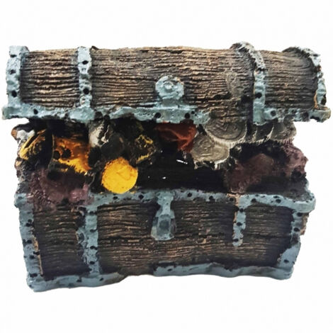 TRADE SHOP - Scrigno Tesoro Pirati Grande 11x7x9cm Ornamento Per Acquario Decorazioni Pietra -