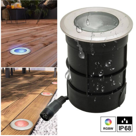 TrAdE Shop Traesio - Faretto Led 24v Rgbw Calpestabile Incasso 65mm Ip68 Segnapassi 9 W Rgb 4000k Dmx - (1/5)