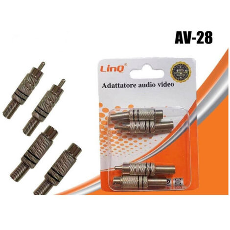 TRADE SHOP - Set 4 Adattatori Audio Video Cavo Coassiale Connettori Bnc Rca Da Avvitare Av-28 - (1/2)