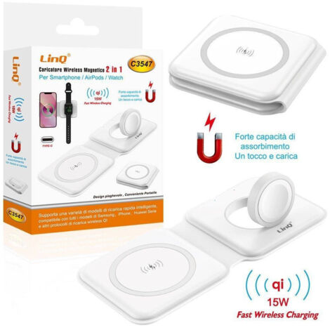 Caricabatterie Wireless Magnetico Da Auto 15W Qi – Supporto Per IPhone 16-12 E Samsung, Attacco A Presa D’Aria