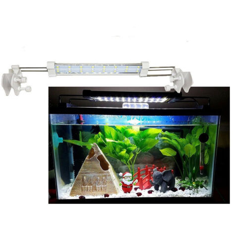 TRADE SHOP - Lampada Luce Plafoniera Led Per Acquario Allungabile Per Bordo Vasca 8 Watt -