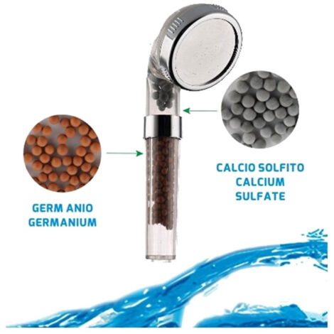 TrAdE Shop Traesio - Telefono Soffione Per Doccia Doccetta Depuratore Ionizzante Con Sali Minerali -