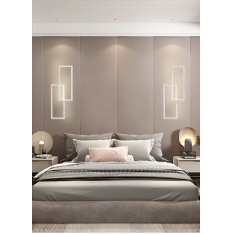 TRADE SHOP - Applique Doppio Rettangolo 32 W Da Parete Abat Jour 3 Temperature Luce Aq25-b3c -
