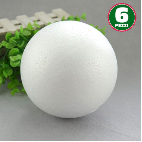TRADE SHOP - 6 Sfere Palline Di Polistirolo Diametro 15 Cm Decoupage Decorazioni Natalizie -