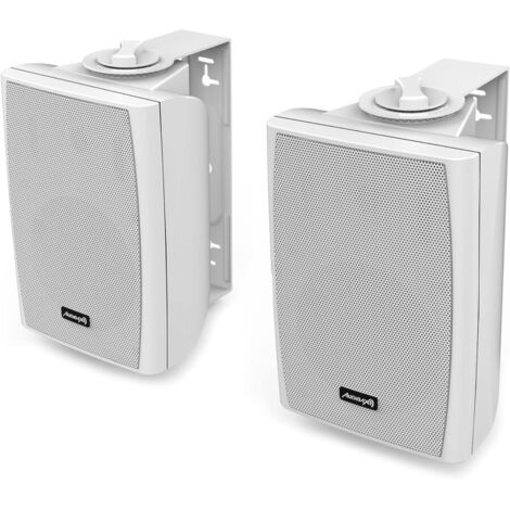 TrAdE Shop Traesio - Cassa Acustica Speaker Con Supporto Staffa A Parete Potenza 30w Colore Bianco -