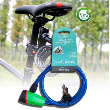 Oladwolf Lucchetto da Bicicletta Luce Notturna a LED, Cavo di Blocco