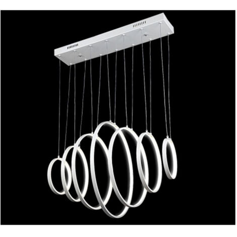 TRADE SHOP - Lampadario Lampada Sospensione Anelli Luce Led Bianco Freddo Soffitto Pendente - (1/2)
