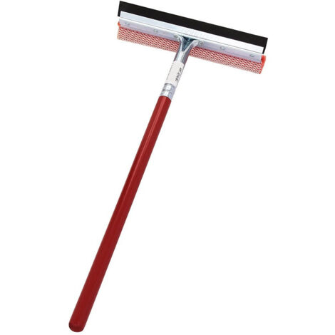 TRADE SHOP - Pulivetro Auto 25 Cm Manico Legno Spugna Gomma Per Moscerini Pulizia Parabrezza -