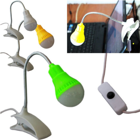 TRADE SHOP - Lampada Luce A Led Con Clip Per Pc Notebook Lettura Usb Flessibile Orientabile -