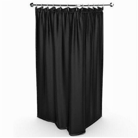TRADE SHOP - Tenda Doccia Antimuffa Impermeabile 180 X 200 Cm Con Anelli Bagno Nera 69768 -
