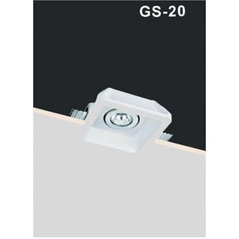 TRADE SHOP - Porta Faretto In Gesso Orientabile Da Incasso Verniciabile Quadrato Gu10 Gs-20 -