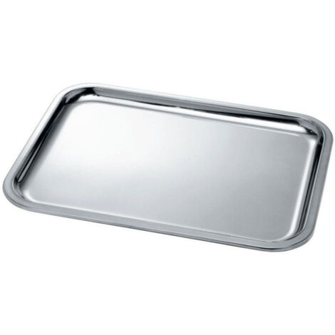TRADE SHOP - Vassoio Da Portata Da Tavola In Accioio Inox Rettangolare 39x29cm Hotelleria -