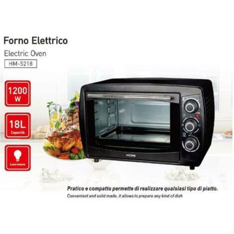 TRADE SHOP - Forno Fornetto Elettrico 1200 Watt 18 Litri Luce Interna Timer E Termostato -