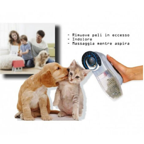 TRADE SHOP - Tosatrice 2in1 Rimuove Peli In Eccesso Massaggia Per Cane Gatto Shed Indolore -