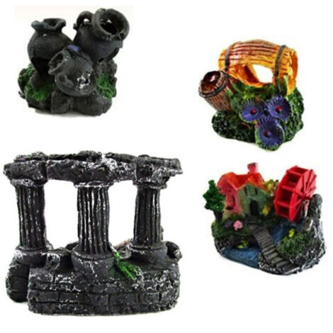 TRADE SHOP - Figura Decorativa Acquario Colonne Anfore Decorazione Acquari Modelli Assortiti -