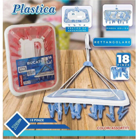 10 Mollette Per Bucato Grandi E Resistenti, In PP, Con Molla Rinforzata E Presa Salda, Antivento, Bianche Con Interno Colorato - 3