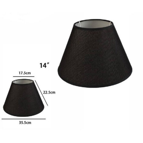 TRADE SHOP - Paralume Conico Cilindro Classico Ricambio Per Lampada E Applique In Tessuto Tnt - Nero   -14"   -