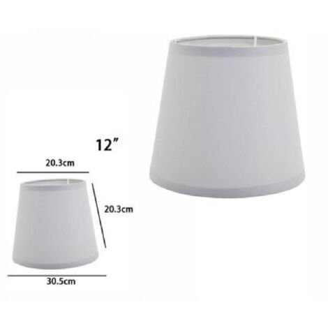 TRADE SHOP - Paralume Conico Cilindro Cappello Ricambio Per Lampada E Applique In Tessuto Tnt - Grigio -12" -