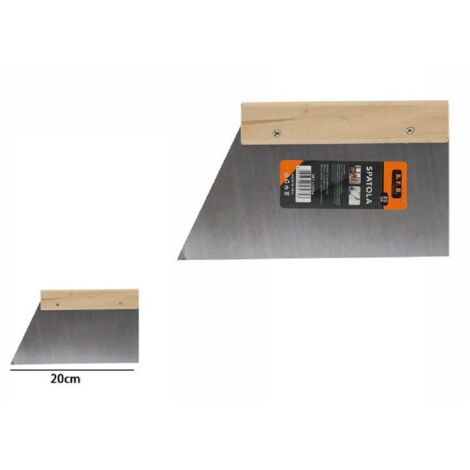 TRADE SHOP - Spatola Per Pareti Stecca Per Stucco In Acciaio Impugnatura In Legno 20cm 53275a -