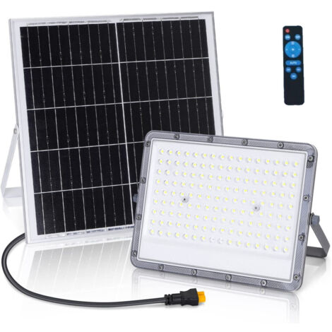 TRADE SHOP - Faretto Faro Led Solare 200 W Telecomando Ip65 Luce Bianco Fredda 6500k Fso-200 -