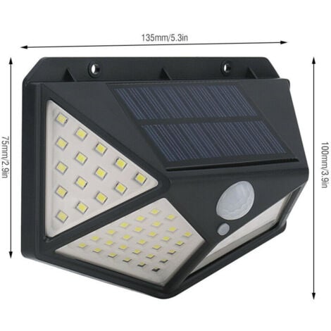 TrAdE Shop Traesio - Lampada Luce Faretto Faro Esterno Energia Solare 100 Led Sensore Movimento -