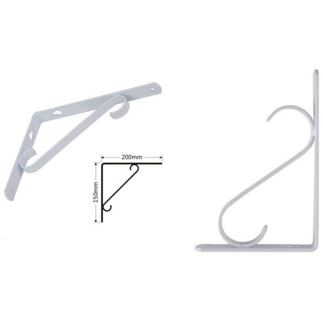 Kaela - Set 2 Pz Reggimensola Supporto Staffa Angoliere Rinforzo 200x150 Mm Bianca 91285 - (1/2)