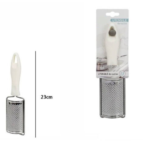 TrAdE Shop Traesio - Grattugia Curva Manuale Gratta Formaggi Scorza 23cm Manico Plastica Cucina 66167 - (1/2)
