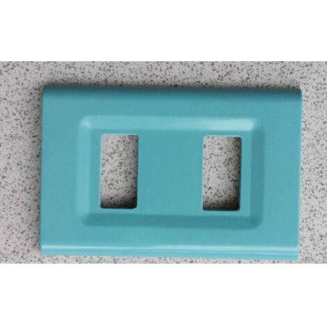 TRADE SHOP - Placchette Placche In Abs Serie Magic Elite Bticino Compatibili Color Copriprese - Azzurro Polvere -2 fori     -