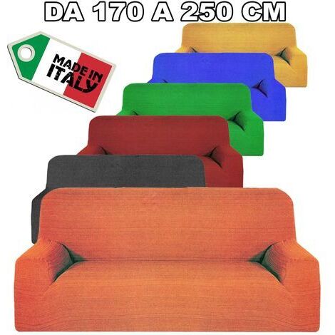 TRADE SHOP - Copridivano 3 Posti Estendibile Da 170 A 250 Cm Copri Divano Elasticizzato - Marrone