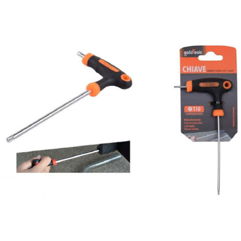 TRADE SHOP - Chiave Brugola T Trapezoidale Punta Stella T10x100mm Impugnatura Ergonomica 91802 -