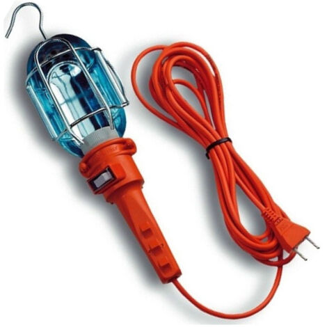 TRADE SHOP - Lampada Portatile Con 10 Mt Di Cavo Gancio Lavoro Viaggio Auto Camper Roulotte -