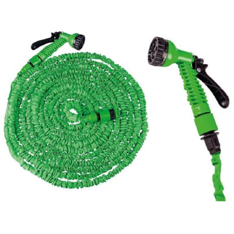 TRADE SHOP - Tubo Acqua Giardino Estensibile Da 15 A 45 Metri Flessibile Con Pistola 6626006 -