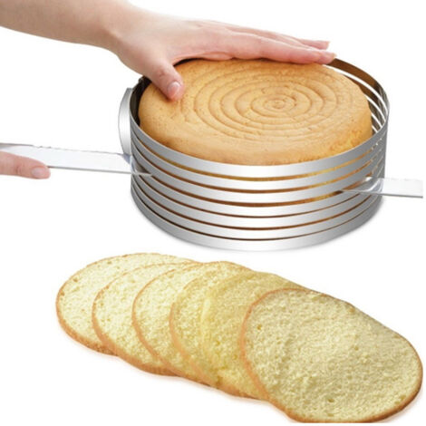 TRADE SHOP - Affettatorte Taglia Affetta Torta Regolabile Da 16 20 Cm Stampo Anello Acciaio -