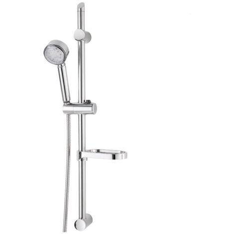 TRADE SHOP - Saliscendi Asta Con Soffione Doccia Monofunzione A Led Cromo Risparmio 40% - (1/3)