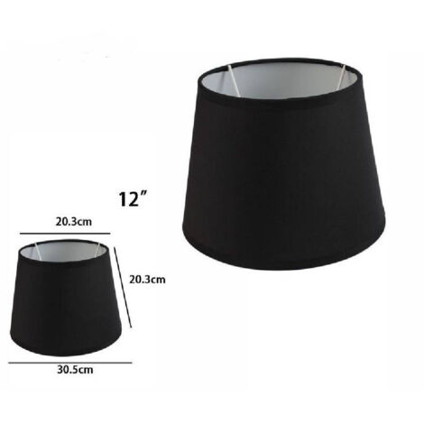 TRADE SHOP - Paralume Conico Cilindro Cappello Ricambio Per Lampada E Applique In Tessuto Tnt - Nero   -12"   -