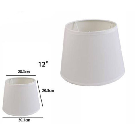 TRADE SHOP - Paralume Conico Cilindro Cappello Ricambio Per Lampada E Applique In Tessuto Tnt - Bianco   -12"   -
